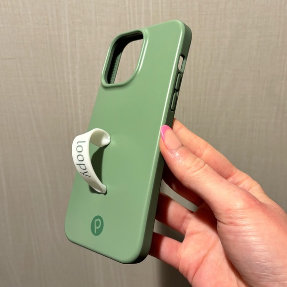 iPhone 14 Pro Max Loopy Case Green Phone Case with White Loop - Picture 2 of 5